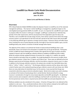 Landfill Gas Monte Carlo Model Documentation and Results