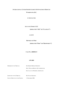 AGUAYTIA ENERGY LLC v. REPUBLIC OF PERU