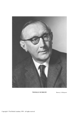 thomas burrow - British Academy