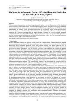 On Some Socio-Economic Factors Affecting Household