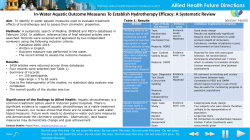 In-Water Aquatic Outcome Measures To Establish Hydrotherapy