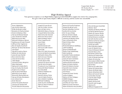 High Holiday Appeal - Temple Beth Sholom