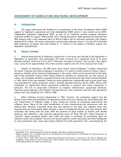 assessment of agriculture and rural development