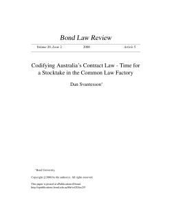 Bond Law Review