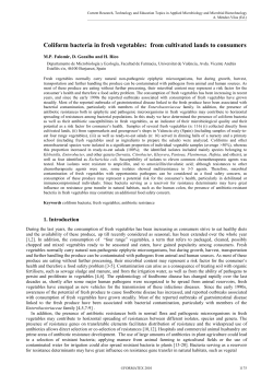 Coliform bacteria in fresh vegetables