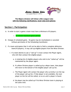 Majors Division Rules - Springville Baseball