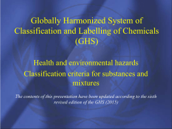 Globally harmonized system of Classification and Labelling