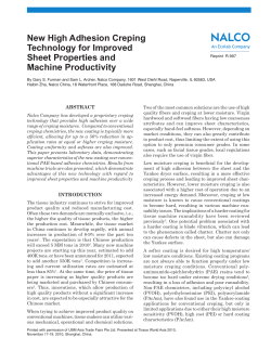 New High Adhesion Creping Technology for Improved