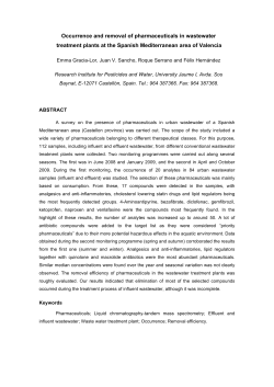 Occurrence and removal of pharmaceuticals in