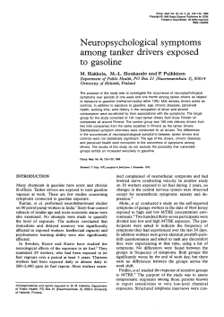 Neuropsychological symptoms among tanker drivers exposed to