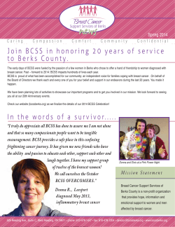 Spring 2014 - Breast Cancer Support Services of Berks County