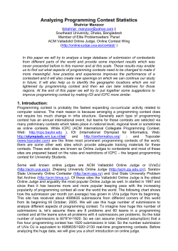 Analyzing Programming Contest Statistics