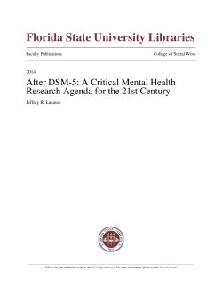 After DSM-5: A Critical Mental Health Research Agenda