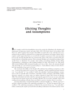 Eliciting Thoughts and Assumptions Beck`s