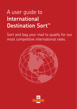 A user guide to International Destination SortTM