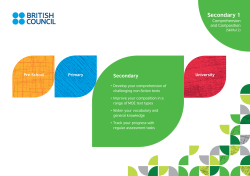 Secondary 1 - British Council Singapore