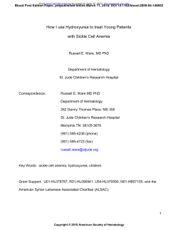 How I use Hydroxyurea to treat Young Patients with