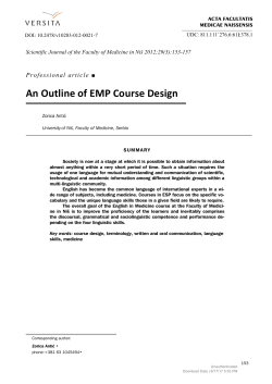 An Outline of EMP Course Design