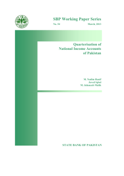 Quarterisation of National Income Accounts of Pakistan