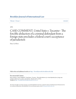 CASE COMMENT: United States v. Toscanino