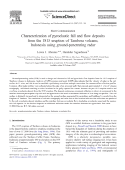 Characterization of pyroclastic fall and flow deposits from the 1815