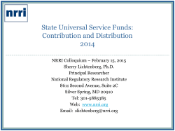 State Universal Service Funds - National Regulatory Research