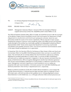 Managment Assistance Report Concerns With the