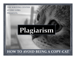 Plagiarism Presentation - The Ohio State University at Lima