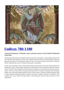 Codices 780-1180 - Medieval Histories