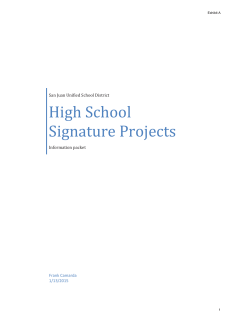 High School Signature Projects - San Juan Unified School District