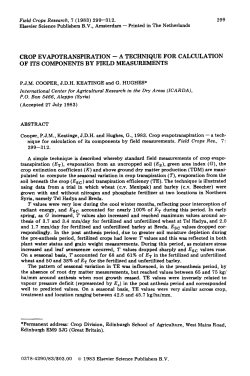 crop evapotranspiration -- a technique for calculation of its