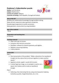 Dudeney`s Haberdasher puzzle - Spice