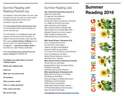 Summer Reading Brochure