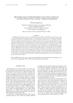 PROLIFERATION OF PEROXISOMES IN PEA ROOT NODULES