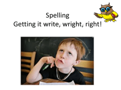 Spelling Workshop - Inkberrow First School