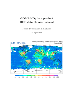 GOME NO2 data product HDF data file user manual