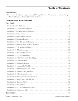 Table of Contents - Teacher Created Resources