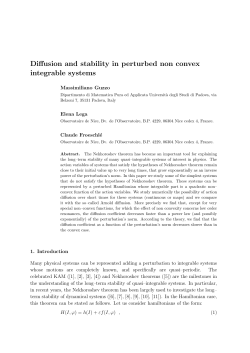 Diffusion and stability in perturbed non convex integrable systems