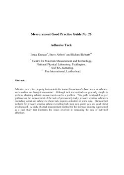 Measurement Good Practice Guide No. 26 Adhesive Tack