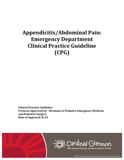 Appendicitis/Abdominal Pain: Emergency