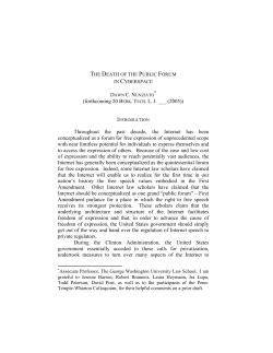 The Death of the Public Forum in Cyberspace