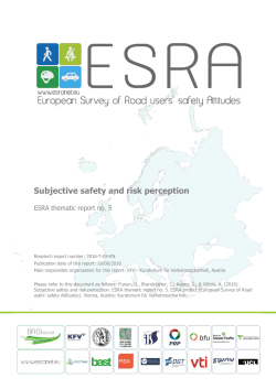 Subjective safety and risk perception