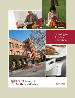Investing in Graduate Education - USC Financial Aid