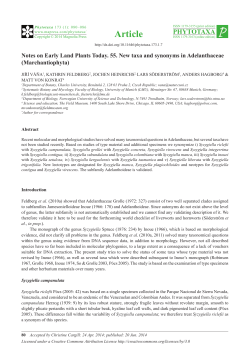 Notes on Early Land Plants Today. 55. New taxa and synonyms in