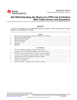 Extending the Reach of a FPD-Link II Interface