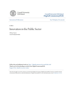 Innovation in the Public Sector - DigitalCommons@ILR