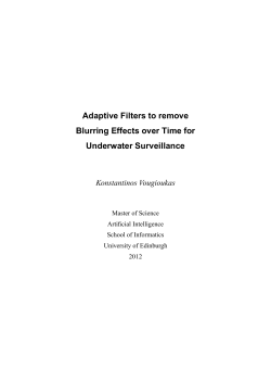 Adaptive Filters to remove Blurring Effects over Time for Underwater