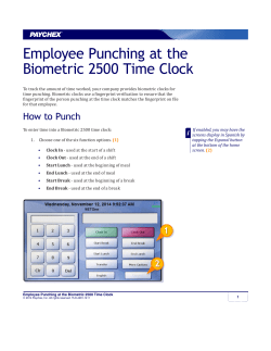 Employee Punching at the Biometric 2500 Time Clock