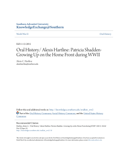 Oral History/ Alexis Hartline: Patricia Shadden