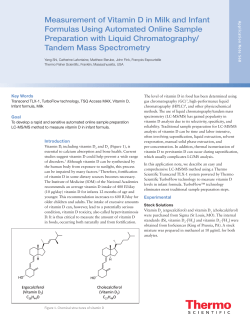 Measurement of Vitamin D in Milk and Infant Formulas Using